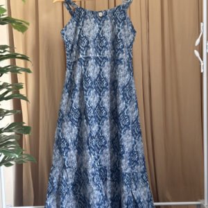 Blue Ikkat-Inspired Flare Frock