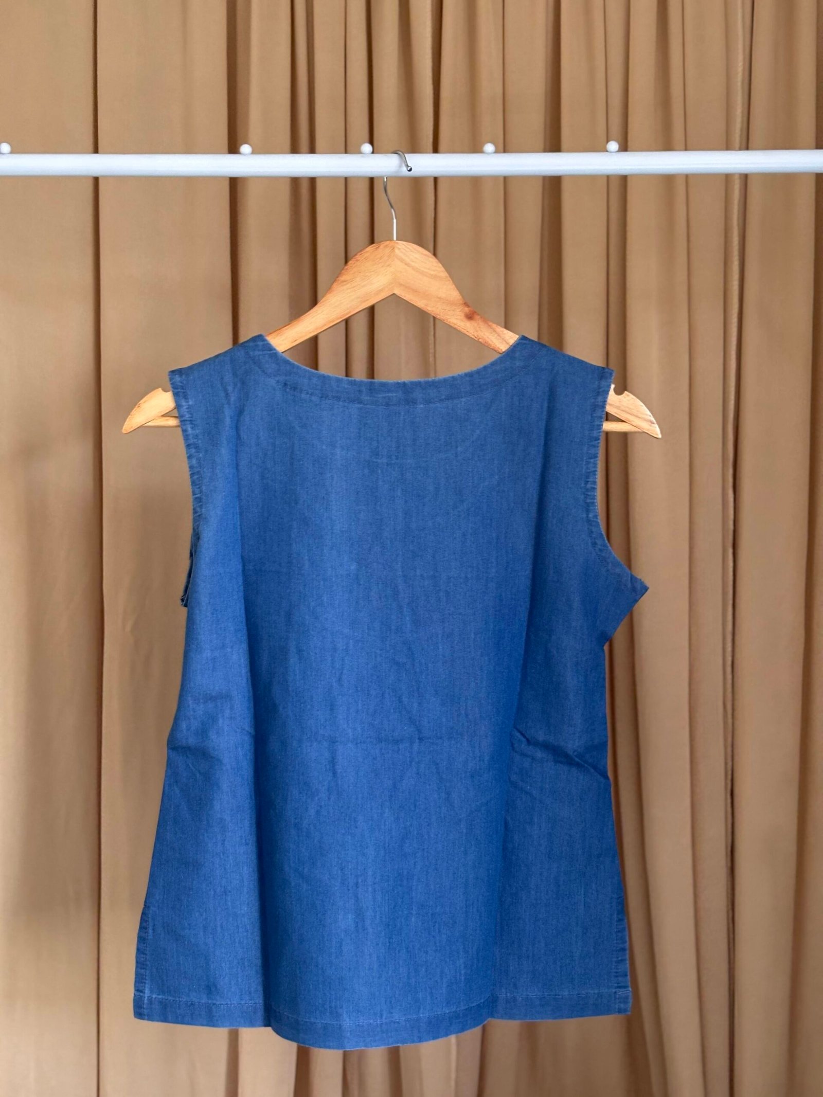 Denim Bloom Crop Top - Image 2