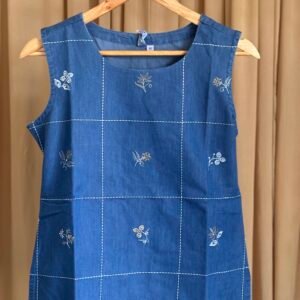Denim Bloom Crop Top